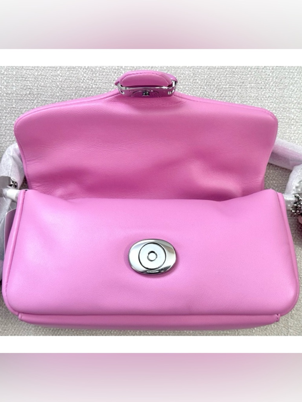 COACH “The Summer I Turned Pretty” Pillow Tabby Shoulder Bag 20, VIVID PINK - Picture 6 of 16